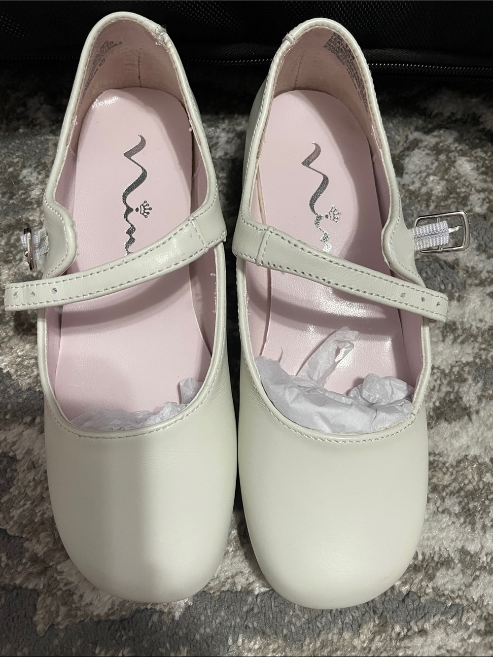 Nina Girls white Bonnett Mary Jane Shoes with Pink Insole